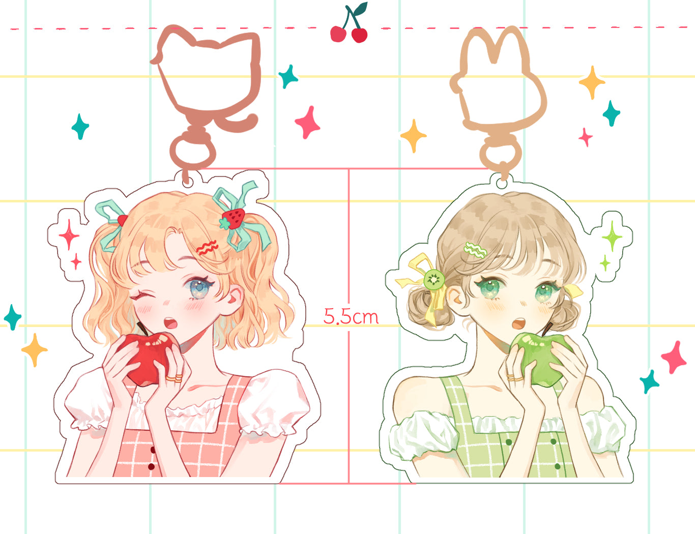 Apples Acrylic Charms