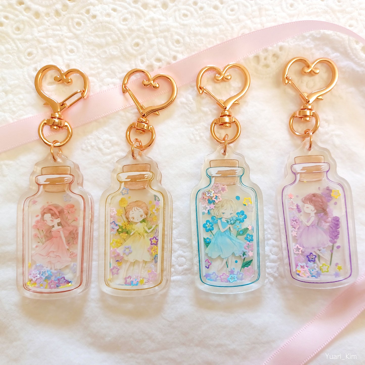 Flower Bottle Shaker Charms