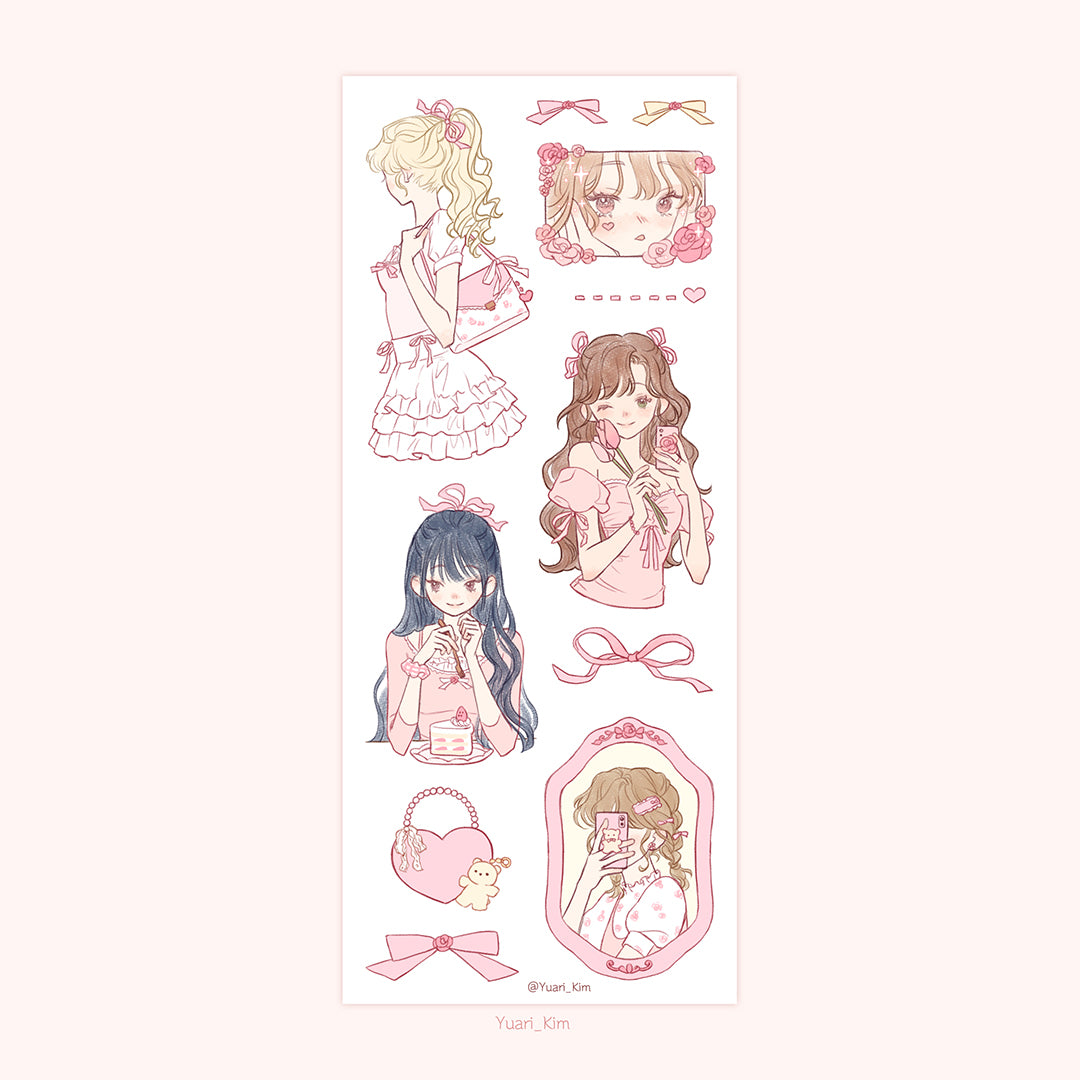 Coquette Girl Sticker Sheet
