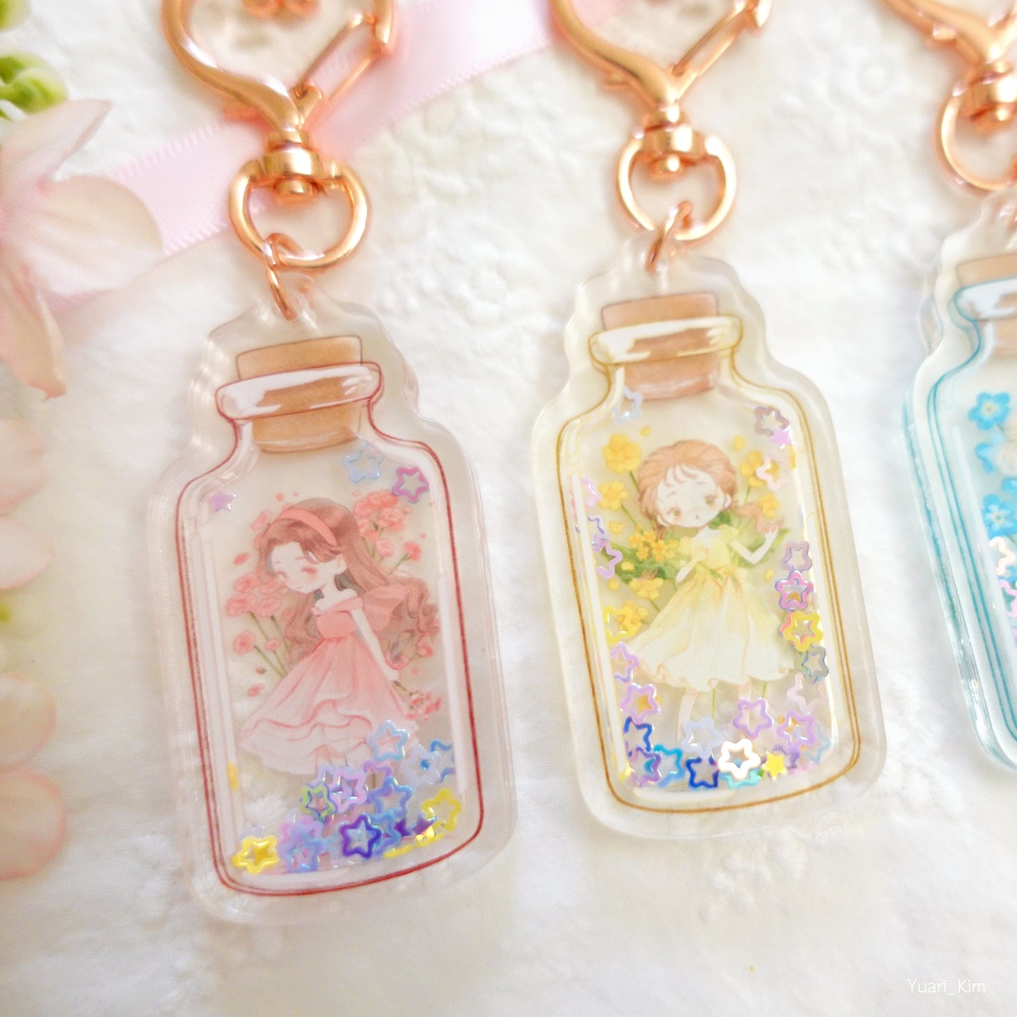 Flower Bottle Shaker Charms