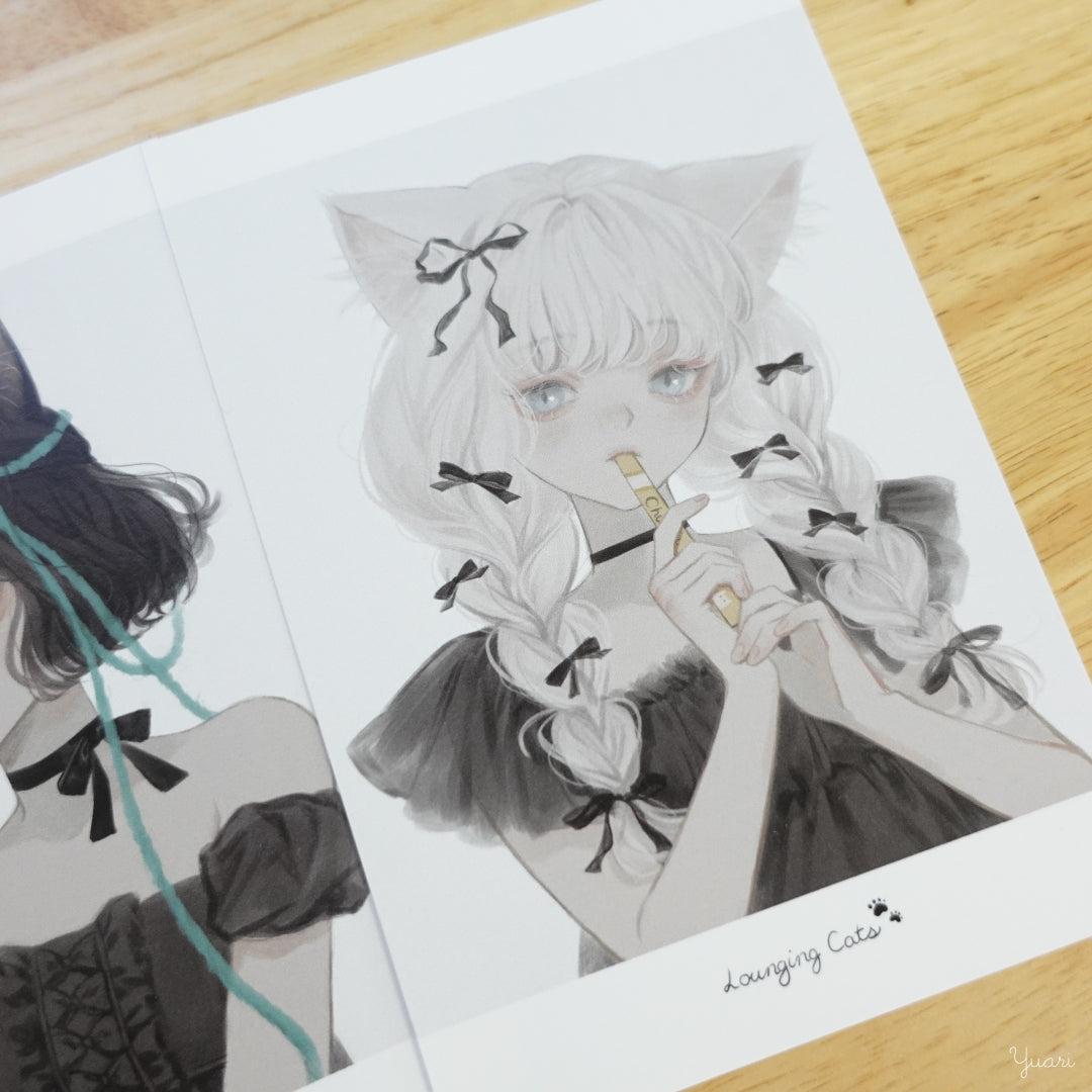 White Cat Postcard Print