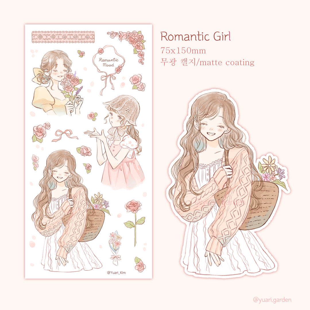 Romantic Girl Sticker Sheet