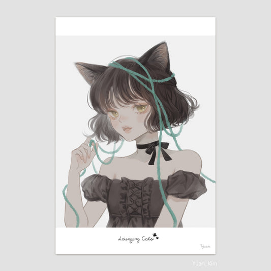 Black Cat Postcard Print
